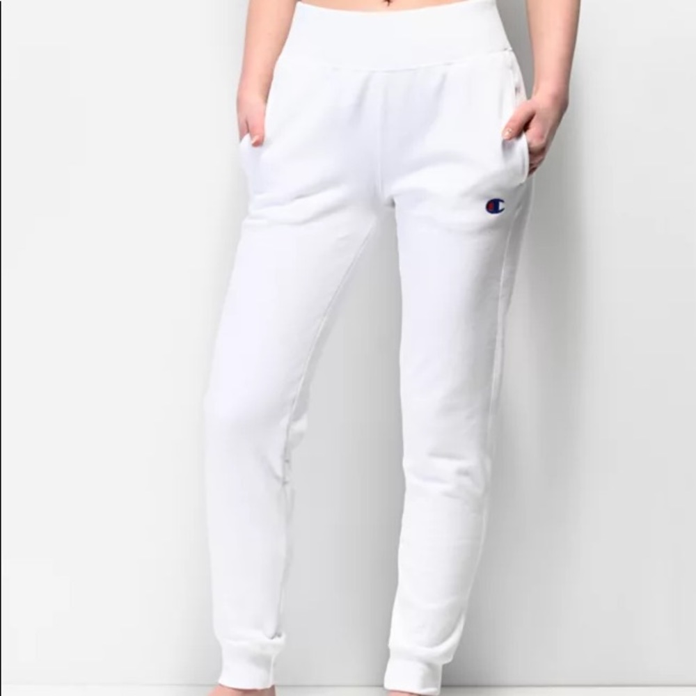 Champion Reverse Weave White Sweatpants